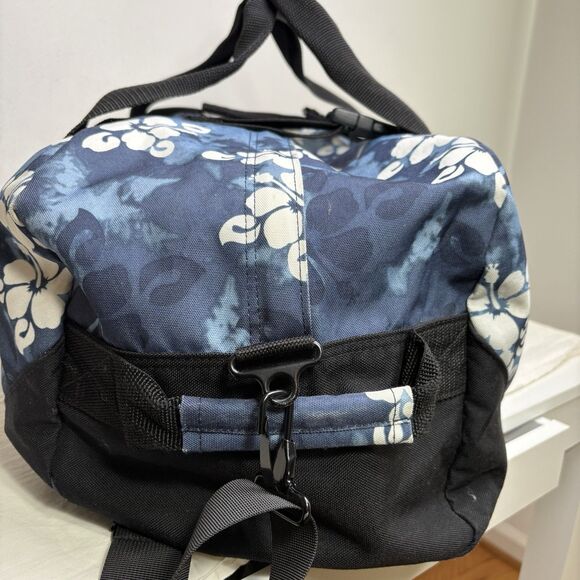 LL Bean Blue Hawaiian Hibiscus Travel Vacation Weekender Duffle Bag 22” Large - Picture 13 of 15